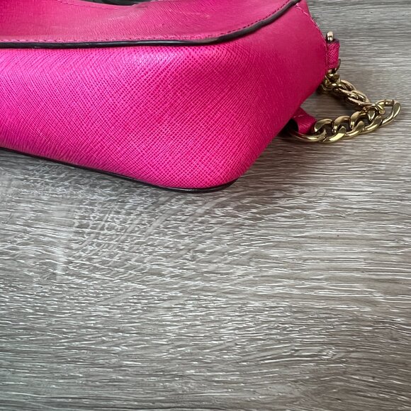 Michael Kors Jet Set large saffiano leather crossbody bag fuchsia - Picture 4 of 5